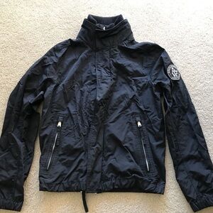 Abercrombie & Fitch Dark Blue Double-collared Windbreaker Jacket